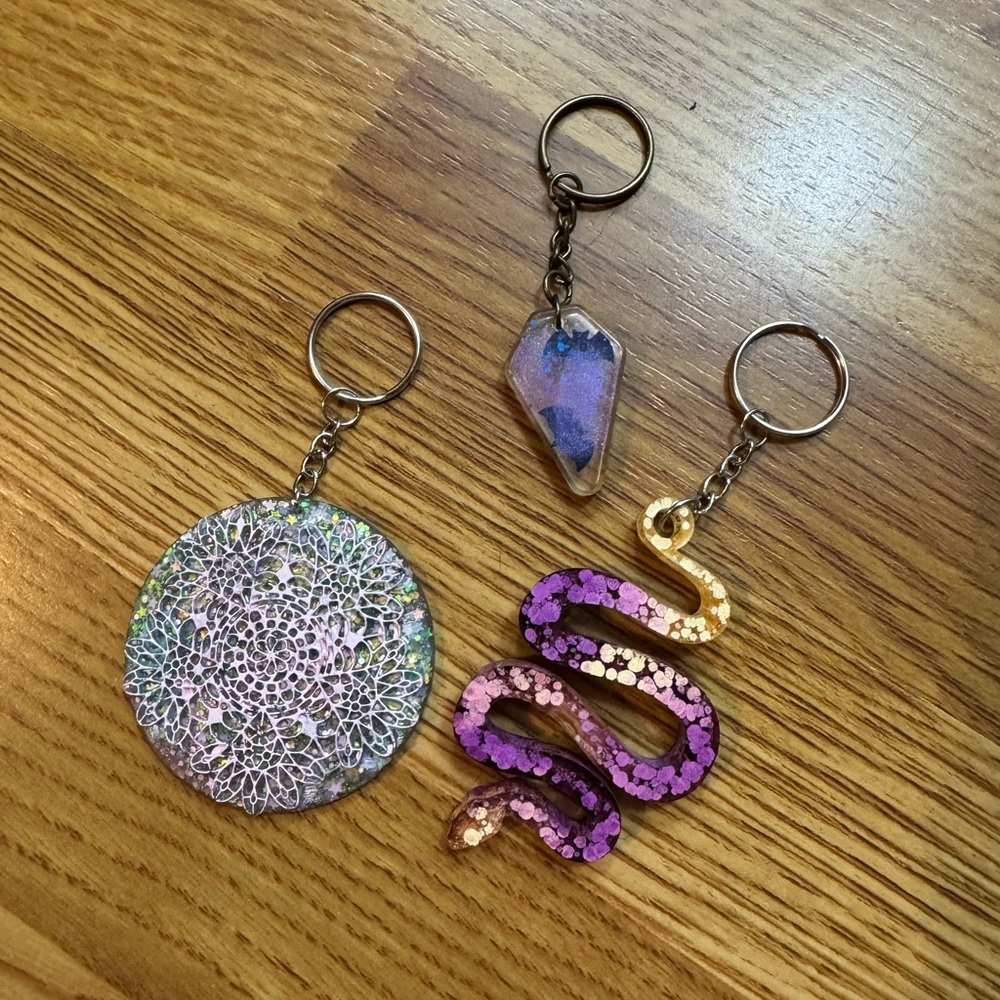 Set of Three Unique Keychains